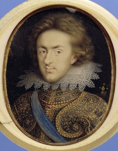 Retrato em miniatura de Henrique (1594-1612) Príncipe de Gales (aguarela sobre velino) de Isaac Oliver
