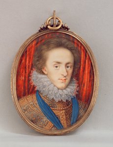Retrato de Henrique, Príncipe de Gales (1594-1612) c.1610 (wc em pergaminho) de Isaac Oliver