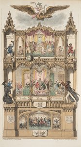 Frontispício, do espião inglês, bar. 1824 (gravura colorida à mão) de Isaac Robert Cruikshank