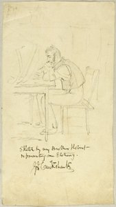 George Cruikshank fazendo uma gravura de Isaac Robert Cruikshank