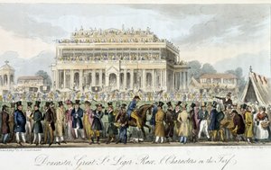 Le prix Saint Léger à Doncaster (les courses) - em "The english spy" por Charles Molloy Westmacott, doente. por Robert Cruikshank, Londres de Isaac Robert Cruikshank