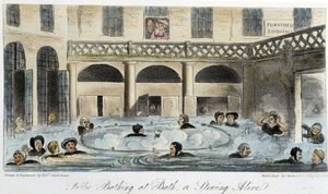Banho público em Londres - em "The English Spy", de Charles Molloy Westmacott, desenho de Robert Cruikshank, edição Londres
