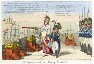 O desejo da imperatriz ou Boney Puzzled! de Isaac Robert Cruikshank