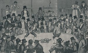 No Royal Cockpit, 1821, 1920. Artistas: Isaac Robert Cruikshank, George Cruikshank. de Isaac, Robert and George Cruikshank