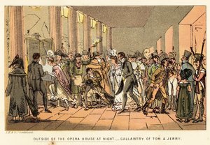 Fora da Opera House à noite de Isaac, Robert and George Cruikshank