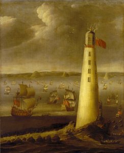 Farol de Eddystone, ao largo da costa de Devon (Inglaterra). Óleo sobre tela, cerca de 1708, de Isaac Sailmaker (1633-1721). de Isaac Sailmaker