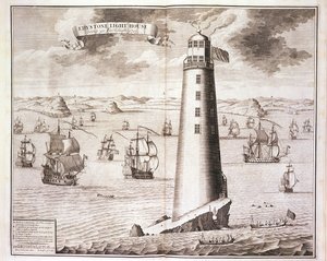 O farol de Eddystone, gravado por Hendrick Hulsbergh, 1713 (veja igualmente 40669)