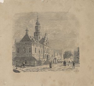 Vista da prefeitura em Bolsward