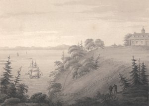 Vista do Monte Vernon, a sede do General Washington de Isaac Weld