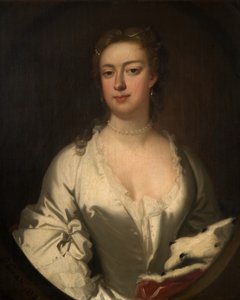 Retrato de uma senhora de branco e arminho, 1738. de Isaac Whood