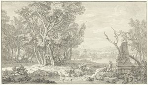 paisagem da Arcádia de Isaac de Moucheron