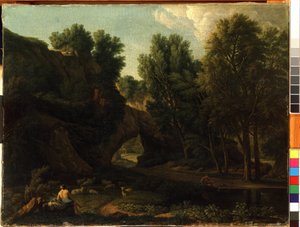 Paisagem (Paisagem). Pintura de Isaac de Moucheron de Isaac de Moucheron