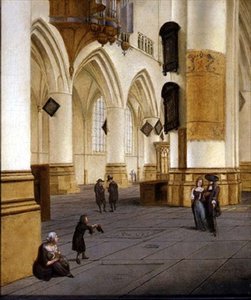 Vista, sul, corredor, igreja, St., Bavo, Haarlem