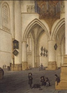 Vista, sul, ambulatory, igreja, St., Bavo, Haarlem