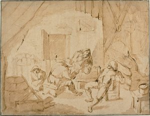 Camponeses a beber de Isaac van Ostade