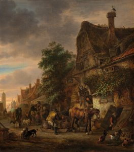 Trabalhadores antes de uma pousada, 1645.