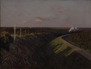 Um trem a caminho, década de 1890 de Isaak Ilyich Levitan