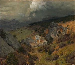 Nas montanhas da Crimeia, 1886 de Isaak Ilyich Levitan