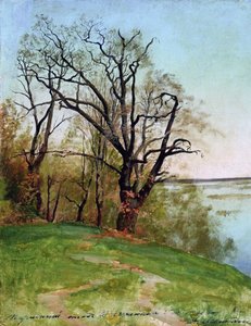 Carvalho na margem do rio, 1887. de Isaak Ilyich Levitan