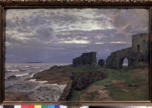 Vestiges du passe, Crepuscule, Finlande (Restos do passado, Crepúsculo, Finlândia) - Peinture de Isaak (Isaac) Ilyich Levitan (1860-1900), huile sur toile de Isaak Ilyich Levitan