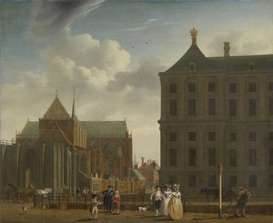 O Nieuwe Kerk e a Câmara Municipal da Barragem em Amsterdã, c.1780-90