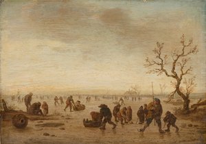 Patinadores no gelo, c.1642-45 (óleo sobre madeira de carvalho)