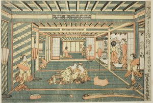 Imagem em perspectiva de uma sala grande (Senjojiki uki-e no zu)