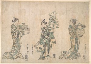Três atores de Ishikawa Toyonobu