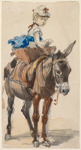 Garota em um burro.