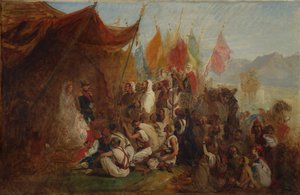 Esboço para a recepção do imperador Napoleão III e da imperatriz Eugénie ..., 1860, ca. 1862-67. de Isidore Pils