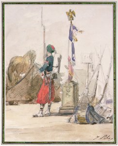 Soldado de guarda (aguarela e lápis) de Isidore Pils