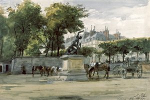 A Comuna de Paris : o exército de Versalhes nas Tuileries, c.1871 (aguarela) de Isidore Pils
