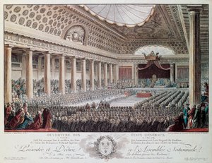 Abertura dos Estados Gerais em Versalhes, em 1789, gravura de Helmann, Revolução Francesa, França