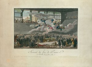 O juramento da quadra de tênis em 20 de junho de 1789. de Isidore Stanislas Helman
