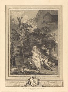 Le jardinier galant de Isidore Stanislas Helman after Pierre Antoine Baudouin
