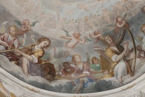 Anjos, músicos anjos e puttos, detalhe do Paraíso com o Pai eterno, c.1623-34 (detalhe de 3496185)