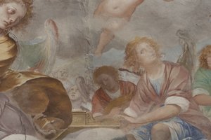 Anjos, músicos anjos e puttos, detalhe do Paraíso com o Pai eterno, c.1623-34 (detalhe de 3496185)