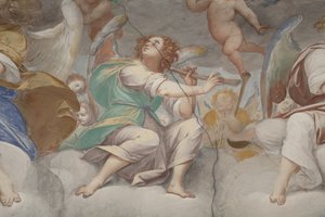 Anjos, músicos anjos e puttos, detalhe do Paraíso com o Pai eterno, c.1623-34 (detalhe de 3496185)