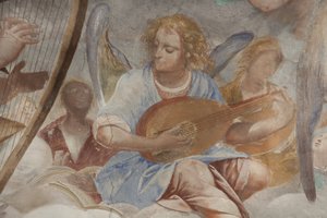 Anjos, músicos anjos e puttos, detalhe do Paraíso com o Pai eterno, c.1623-34 (detalhe de 3496185)