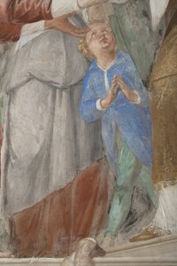 Criança, detalhe da Apresentação de Jesus no Templo, 1623-34 de Isidoro Bianchi