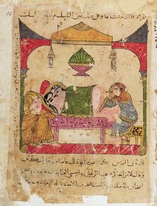 Ms Arabe 3467 Um exame médico, do livro de Kalila e Dimna de Islamic School