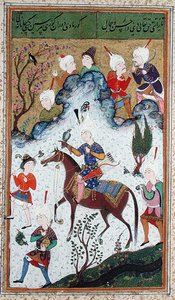Ms B-284 fol.50b Os Reis Caça, de Divan por Huseyn Bayqara, c.1540 de Islamic School