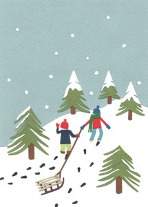 Trenó, 2014 (papel cortado) de Isobel Barber