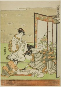 Corte e Costura (Tachinui), da série "Coleção de Realizações da Moda (Furyu shogei zukushi)" de Isoda Koryusai