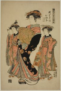 Kaoru do Shin-Kanaya, da série "Models for Fashion: New Designs as Fresh as Young Leaves (Hinagata wakana no hatsu moyo)" de Isoda Koryusai