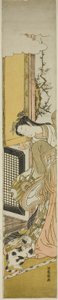 Paródia da terceira princesa e seu gato de estimação de Isoda Koryusai