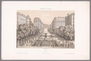 Zicht op de Place en de Rue Impériale te Lyon
Lyon. Place et Rue Impériale (título sobre o objecto)
Hedendaags Frankrijk (título da série)
La France de nos jours (título da série sobre o objecto) de Isodore Laurent Deroy