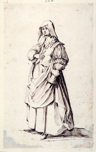 Figura Feminina (caneta e tinta marrom sobre papel) de School Lebanese