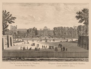 Vista do Palácio e dos jardins das Tulherias, a partir do pátio da Rainha de Israël Silvestre