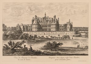 Vista do Palácio de Chambord a partir da entrada de Israël Silvestre